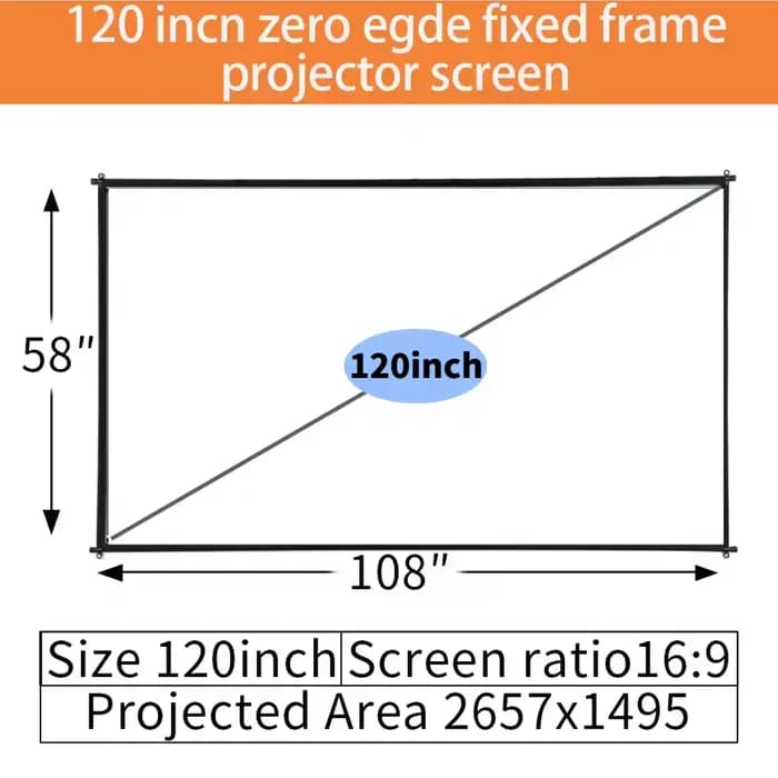 Écran de projection ALR 100/120 pouces à cadre fixe anti-lumière