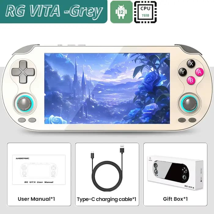 Console de jeu portable Anbernic RG VITA/RG VITA Pro, lecteur de jeux rétro Android, 5000 mAh, prend