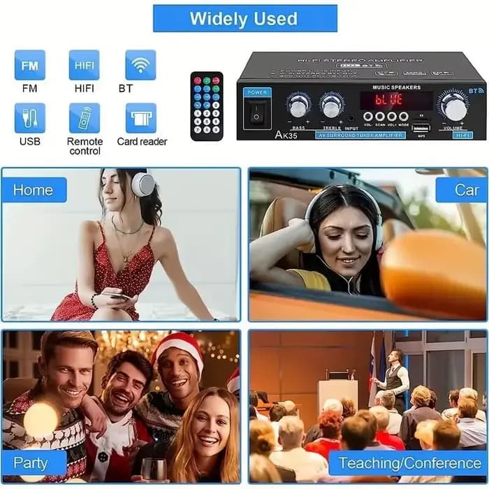 800W amplificateurs de puissance à domicile 2 canaux Bluetooth 5.0 son Surround FM USB télécommande Mini amplificateur