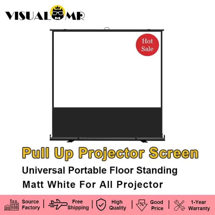 Écran de projecteur Portable, Projection de traction avec support 16:9 4:3, plein écran 60-120 pouce