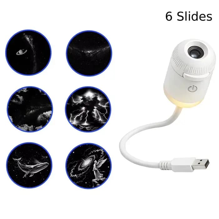 Projecteur portable compact 2-en-1 pour Galaxy et veilleuse chaude pour adultes, alimenté par USB av