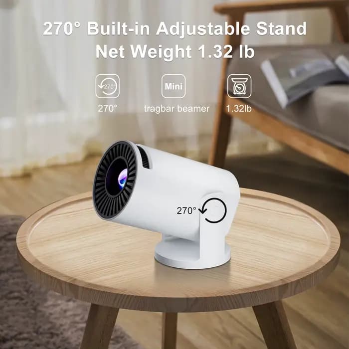 Mini projecteur sans fil Salange Q5 WIFI 6 compatible 1080P portable 180° °