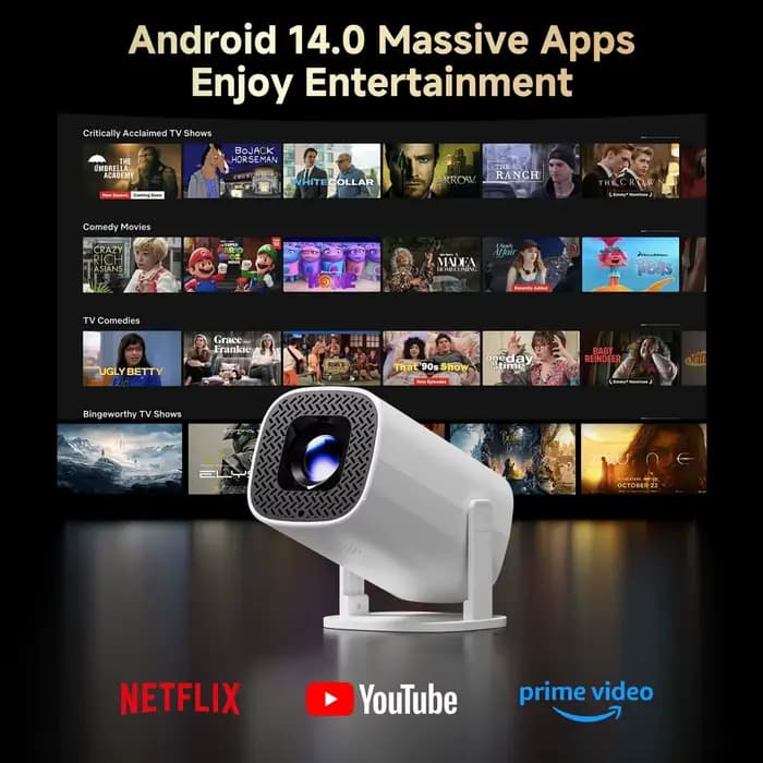 P30PRO Android 14 Mini projecteur intelligent WiFi6 BT 5.0 prend en charge 4K 1280*720P