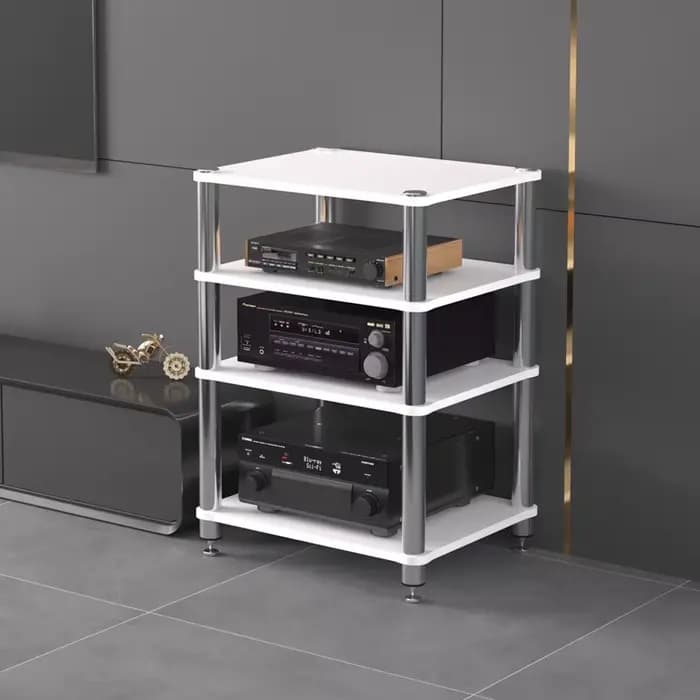 Meuble audio AV Rack Meuble TV disponible en noir, blanc et argent
