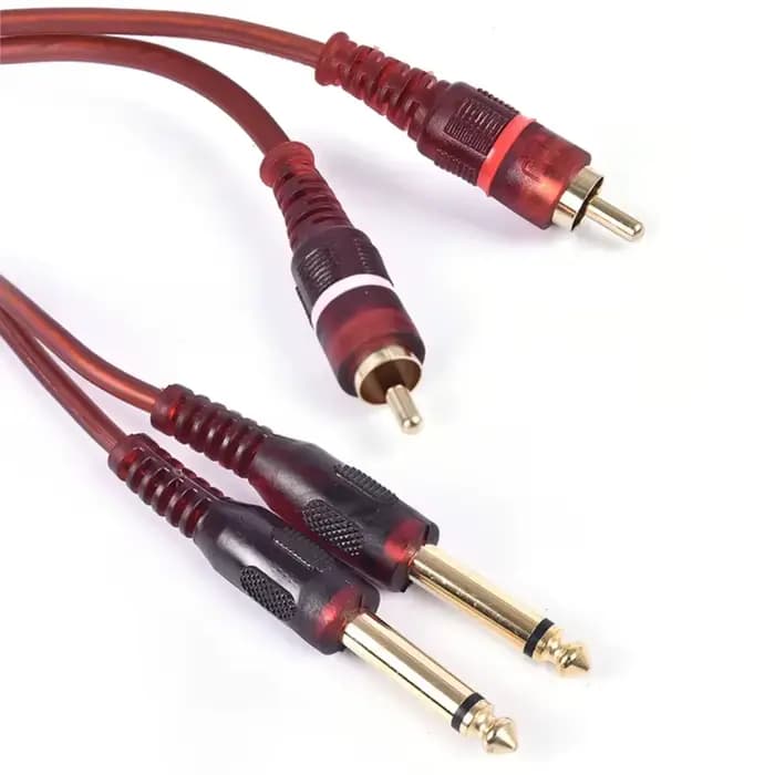 Câble audio Miwayer Pro Studio 5/10/16/32 pieds | Double RCA plaqué or (M) vers double 1/4" TRS (M