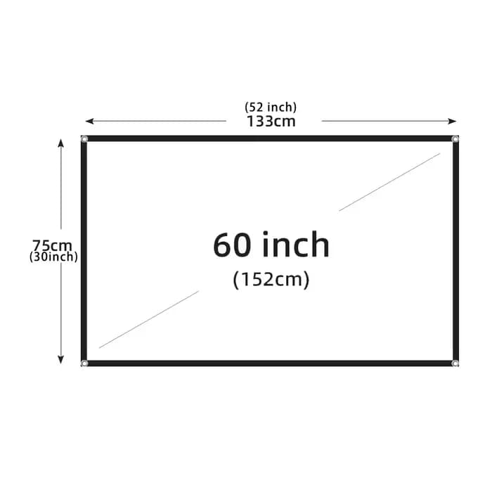 Écran de projection portable LEJIADA en soie de lait à fond noir, sans plis, effet équivalent à un m