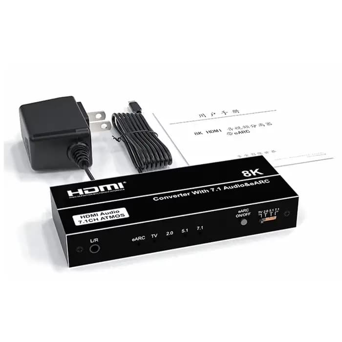 Extracteur Audio 8K HDMI 2.1 eARC, répartiteur Audio HDMI 4K 120Hz, 7.1 canaux Audio/Optique Toslink