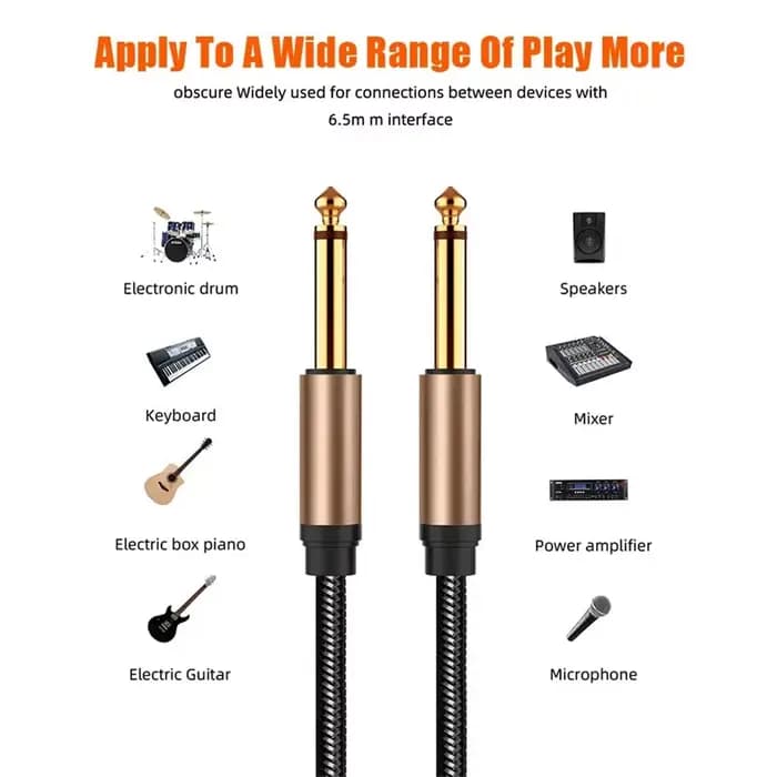 Câble Audio Jack Plaqué Or pour Amplificateur JEmall