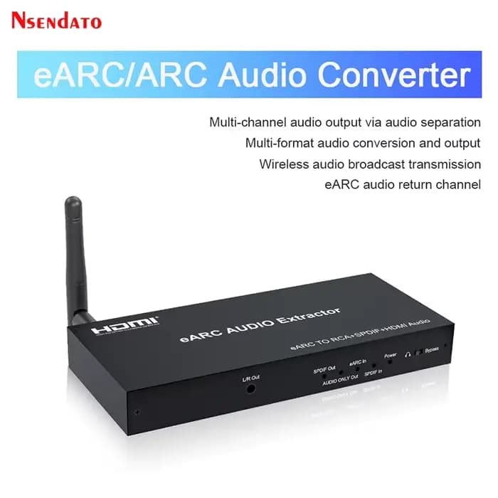 Extracteur audio HDMI eARC ARC 7.1 canaux, convertisseur audio HDMI eARC vers RCA SPDIF, prend en ch
