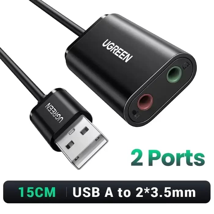 UGREEN carte son Interface Audio USB externe 3.5mm Microphone adaptateur Audio carte son pour PC por