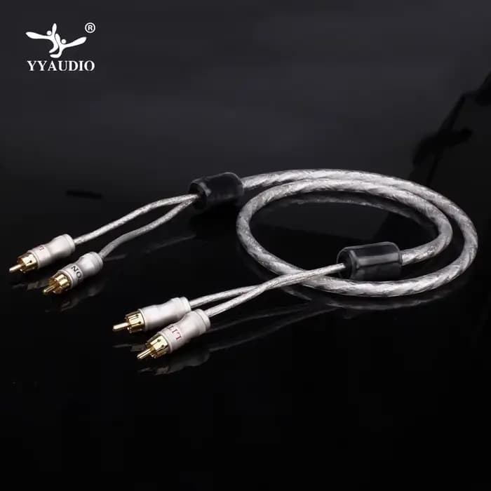 YYAUDIO Liton plaqué argent double anneau de filtre fièvre câble de Signal Audio ligne prise RCA