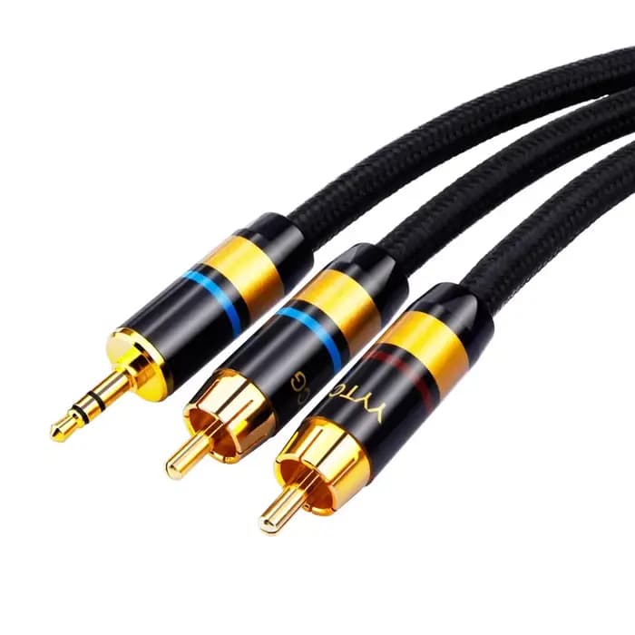 Câble RCA HiFi stéréo 3.5mm à 2RCA câble Audio pour amplificateur téléphone portable ordinateur Audi
