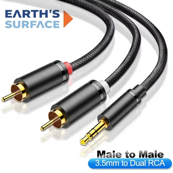 Câble Audio RCA Jack 3.5 à 2 câbles Aux RCA Jack 3.5mm vers 2RCA séparateur mâle fil Audio pour TV P
