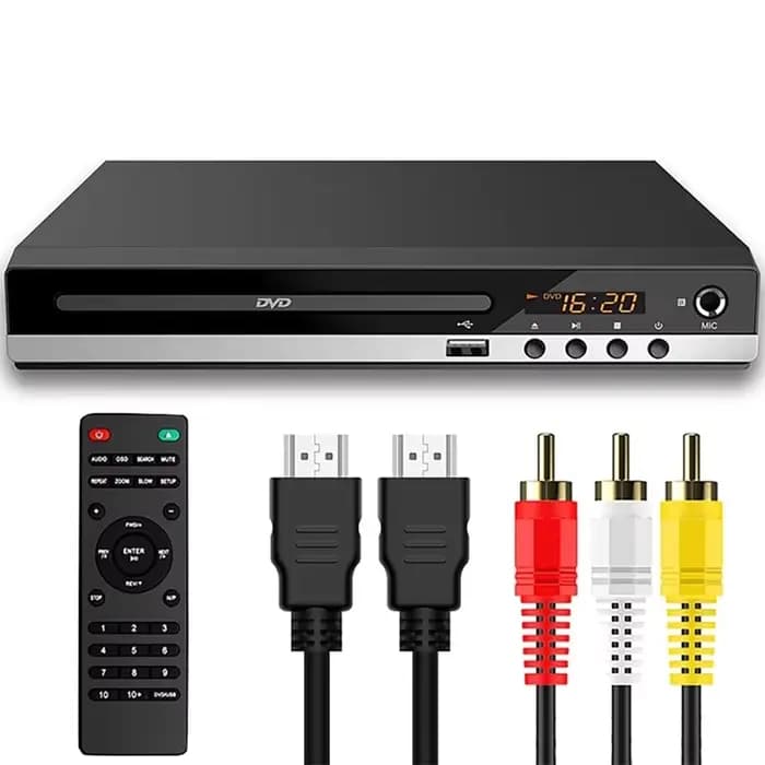 Lecteur DVD Full HD + télécommande Lecteur CD/EVD/VCD haute définition 1080P avec sortie AV HDMI Mic