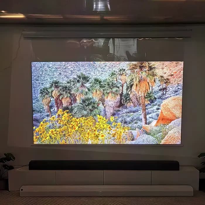 Écran de Projection électrique déroulant motorisé en fibre de verre blanc