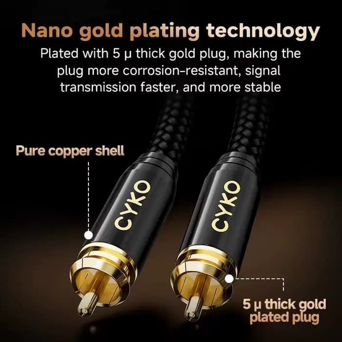 Câble Coaxial Audio numérique 75Ω haut de gamme Rca vers Rca mâle SPDIF