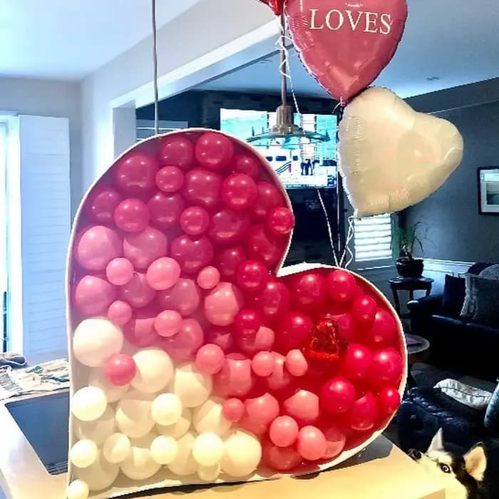 Cadre de Ballon en Mosaïque de Grand Cœur d'Amour
