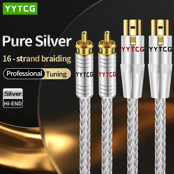 Câble audio Hi-End en argent pur RCA vers XLR