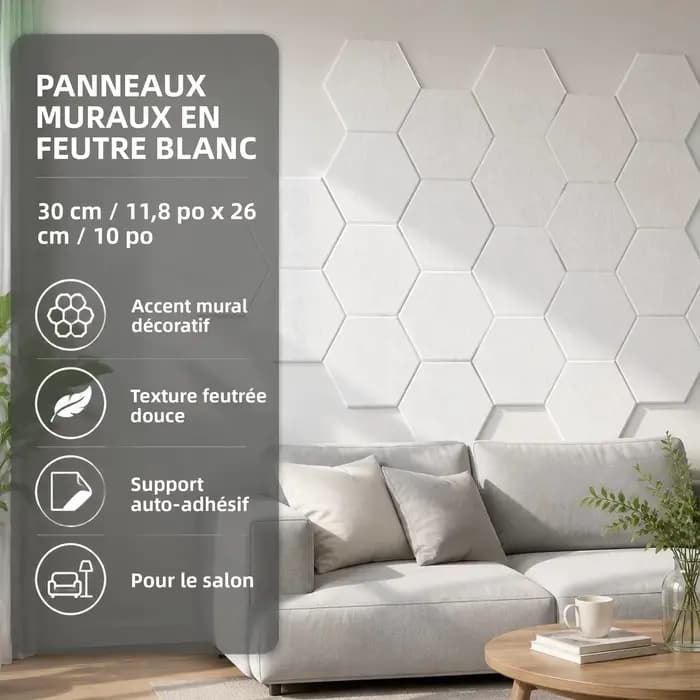 Panneaux acoustiques hexagonaux autocollants en mousse insonorisante – 3 designs pour l'absorption du bruit et l'élimination de l'écho pour le traitement acoustique des studios à domicile