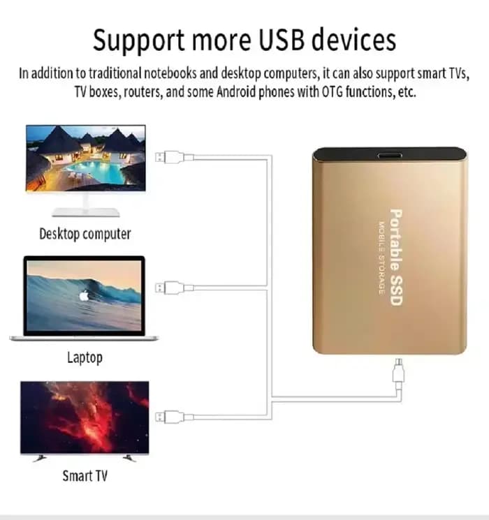 Disque SSD portable USB Type-C pour la sauvegarde des fichiers informatiques
