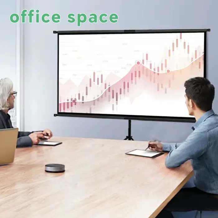 Écran de projection avec support simple - 4K HD 16:9 pour intérieur/extérieur