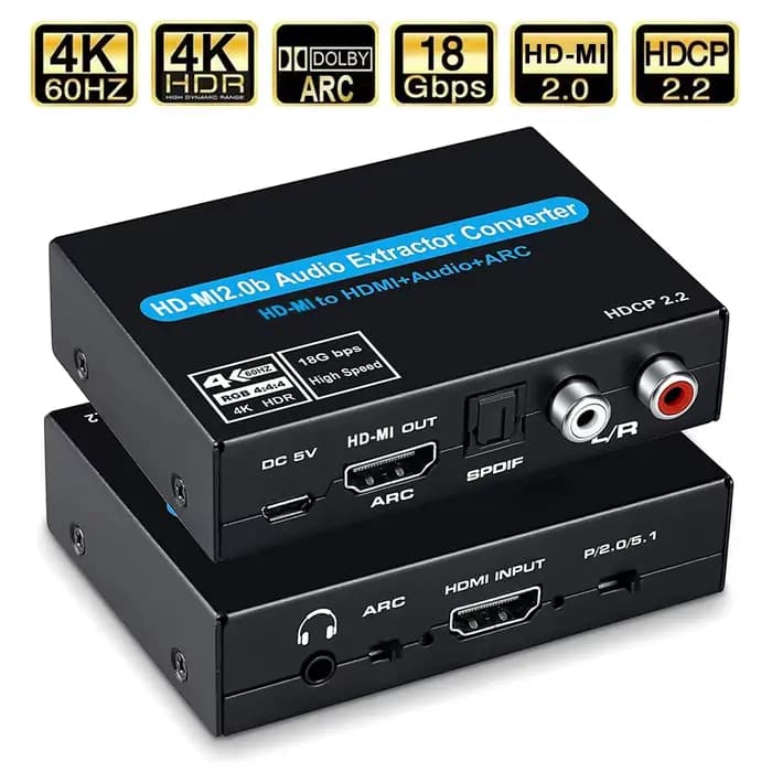 Extracteur audio HDMI 2.0 4K 60Hz prenant en charge 5.1Ch HDMI2.0b