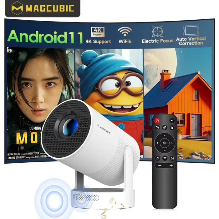 Magcubic HY300 projecteur 4K Ultra Portable avec haut-parleur mise au point électronique 300ANSI film extérieur