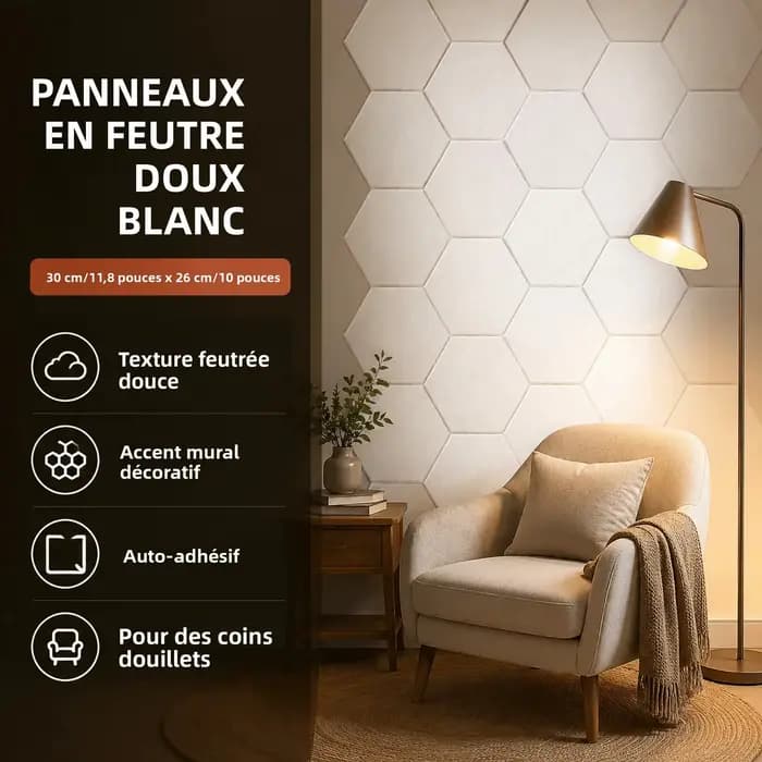Panneaux acoustiques hexagonaux autocollants en mousse insonorisante – 3 designs pour l'absorption du bruit et l'élimination de l'écho pour le traitement acoustique des studios à domicile