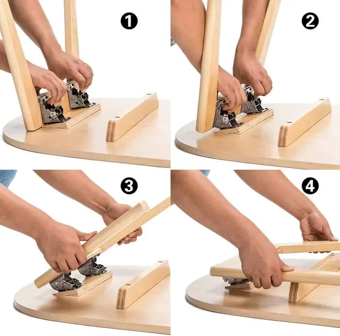 Support pliable, charnière de verrouillage pliante