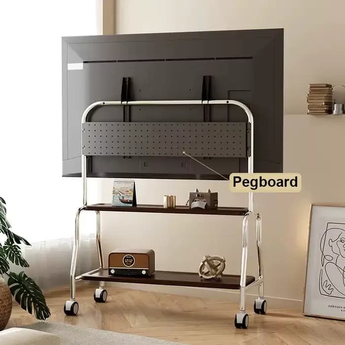 Support TV mobile 32-65 pouces en acier inoxydable
