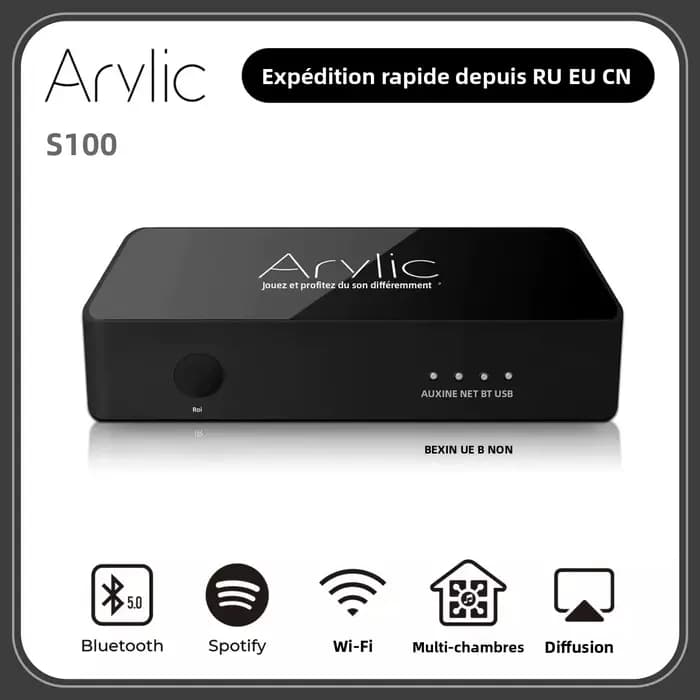 Nouveau Arylic S10 + WiFi et Bluetooth 5.0 amplificateur Audio stéréo HiFi avec Tadil Airplay DLNA préamplificateur