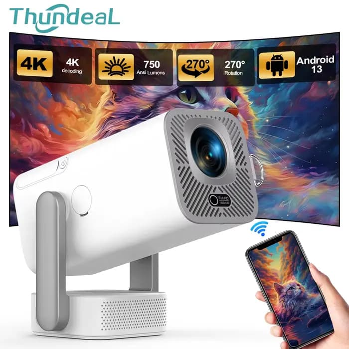 Mini projecteur HD ThundeaL TD80 Pro Full HD 1080P 4K Vidéo WIFI Android