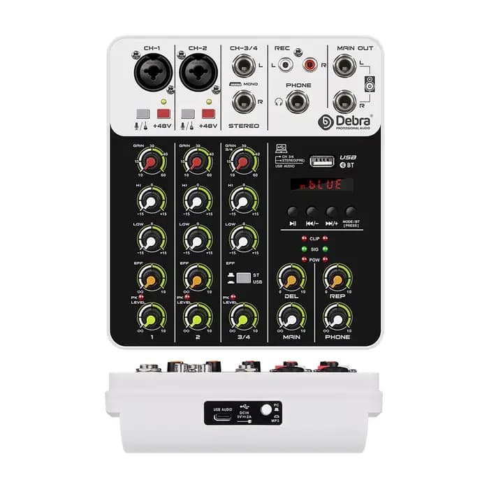 Interface audio V8 avec Bluetooth 5.0 et alimentation fantôme pour enregistrement sur ordinateur, sc