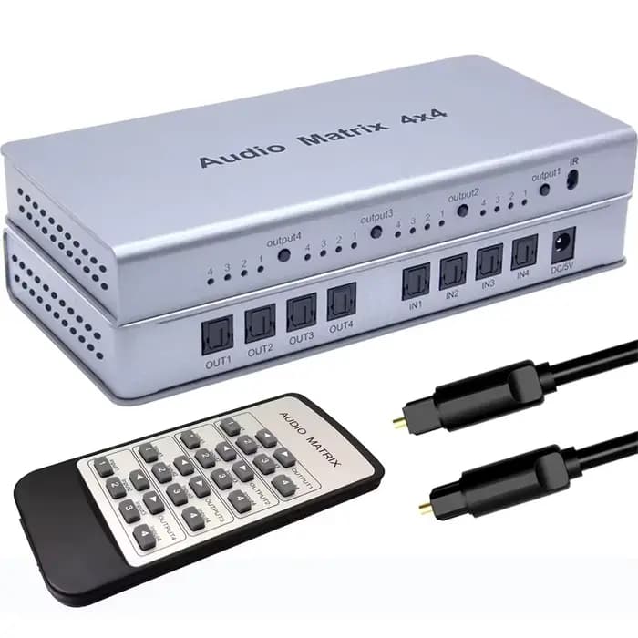 Séparateur de commutateur matriciel Audio 4x4 SPDIF/TOSLINK, convertisseur Audio optique numérique,