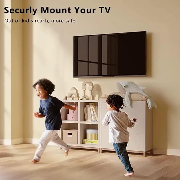 Support mural TV fixe pour la plupart des téléviseurs plats/incurvés de 14 à 32 pouces avec VESA maximum 200 x 200 mm