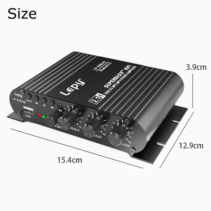 Amplificateur Bluetooth 5.0 LEPY LP-838USB 2.1 3 canaux avec prise en charge des basses profondes