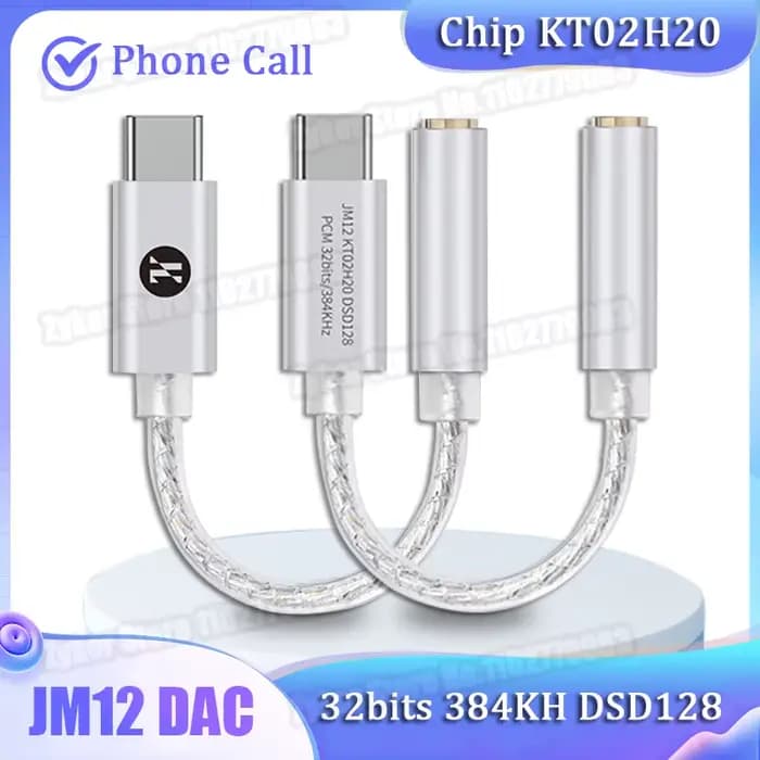 JCALLY JM12 adaptateur Audio numérique type-c à 3.5mm Hifi DAC KTO2H20 puce 32bits 384KH DSD128 décodeur Type C