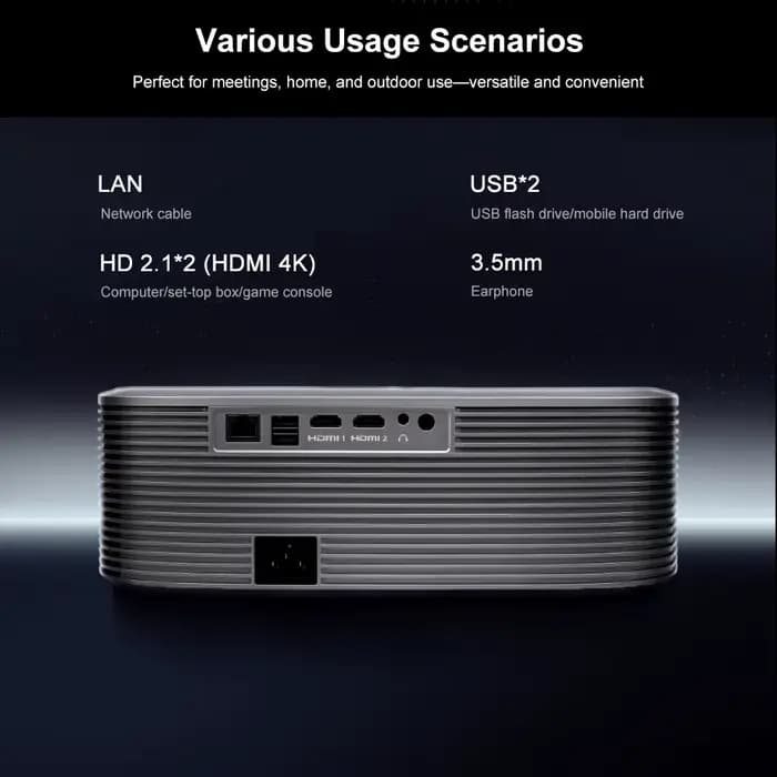 Everycom HQ11W 3600 ANSI 4K projecteur Full HD Android 15 3G 64G Home cinéma WiFi6 Smart TV films projecteurs de jeu