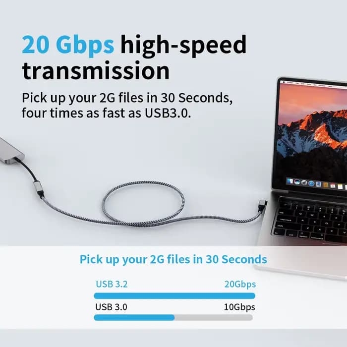 Câble d'extension USB C Audio/vidéo 4K @ 60HZ type-c mâle à femelle