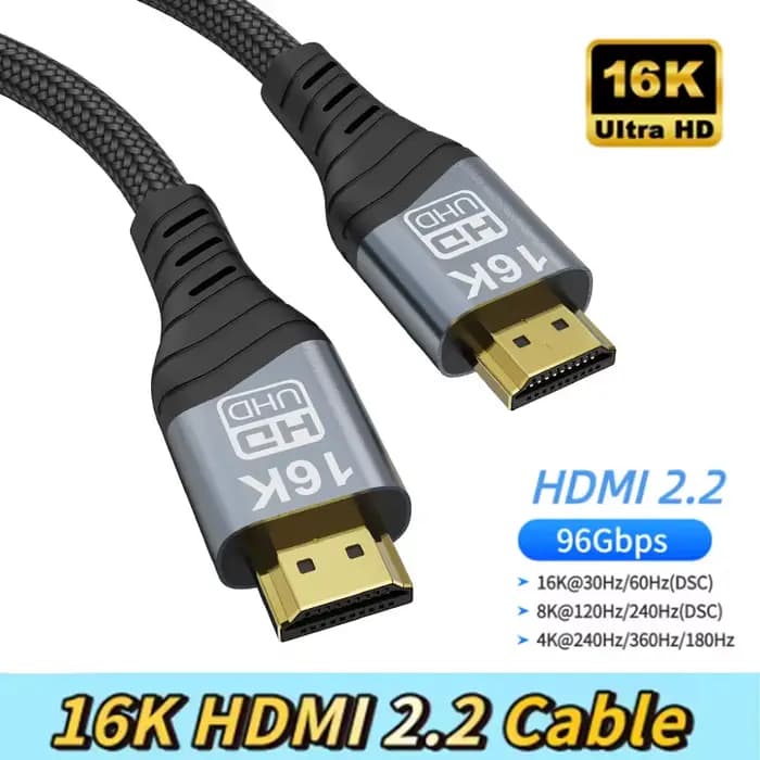 Câble HDMI 2.2 Ultra-haute vitesse 96Gbps bande passante prise en charge 8K @ 120Hz 4K @ 240Hz 2K @ 360Hz protocole LIP pour moniteur TV jeu 3m 5m de Long