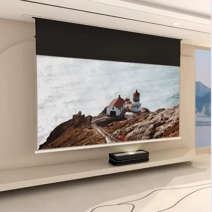 Mivision 92-150 pouces 4K écran à languette motorisé caché au plafond à jet ultra court