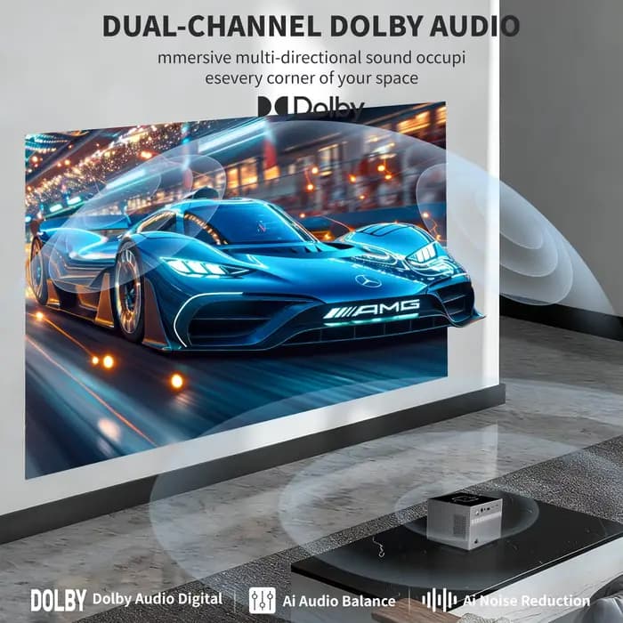 Xnano X3 Smart Projector 720P Native 4K Decode Android 11 Electric Focus 190ANSI Dual WiFi BT5.0 RGB Light Sync Home Theater Beamer
