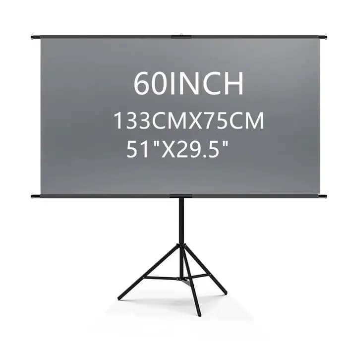 Écran de projecteur avec support unique-4K HD 16:9, intérieur/extérieur, peut être utilisé pour le c