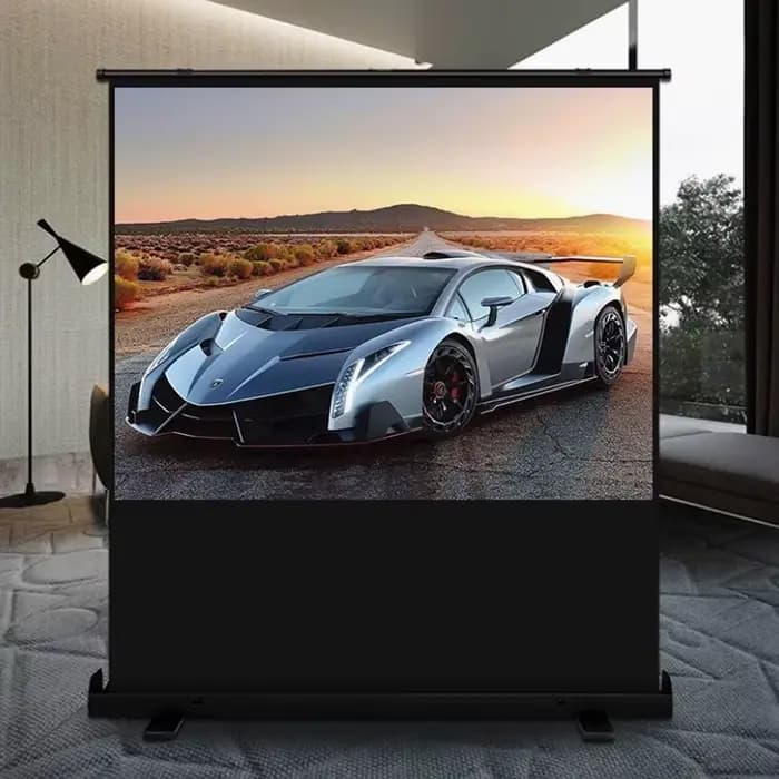 Écran de projection portable rétractable 60-120 pouces avec support
