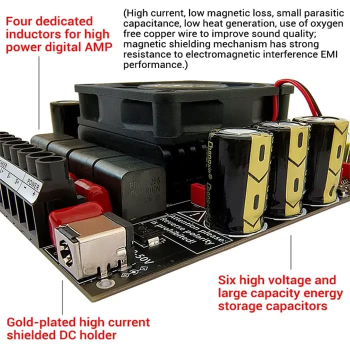 Amplificateur de qualité audiophile ZK-AS21P 2.1 canaux 300Wx2 + 600W