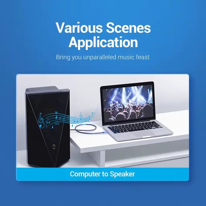 Vention – adaptateur de câble auxiliaire Audio 6.5 à 3.5 Jack, pour haut-parleur, amplificateur de guitare, TRS, 3.5mm à 6.5mm