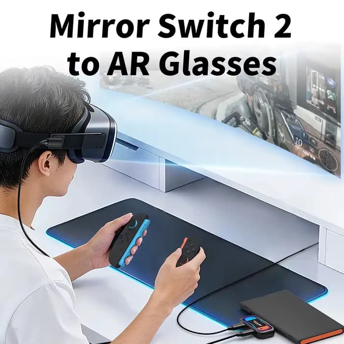 Adaptateur USB-C Unnlink 4K@60Hz pour lunettes AR et chargeur pour Nintendo Switch 2