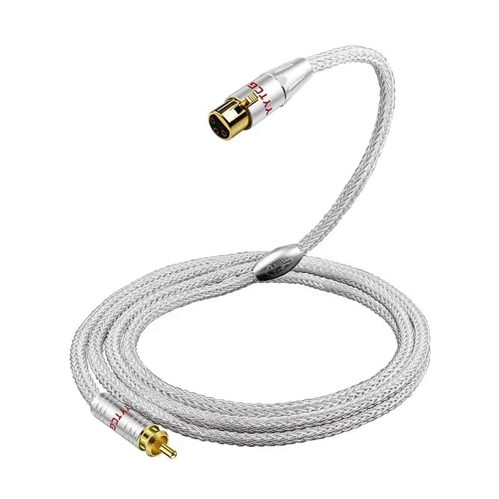 Câble audio Hi-End en argent pur RCA vers XLR, adaptateur 2RCA mâle stéréo vers 2XLR mâle et femelle
