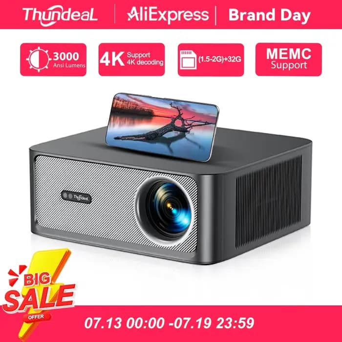 ThundeaL 3000Ansi 4K projecteur Full HD TD98Pro 2G 32G Home cinéma WiFi Android Portable Samrt TV ci
