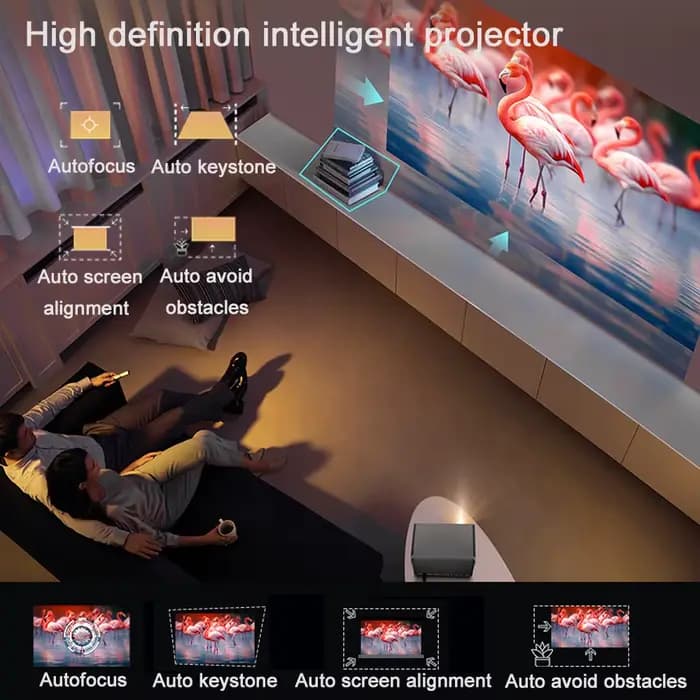 DITONG 2026 NOUVEAU Projecteur J10 Natif 1080P Autofocus Vidéo 4K HD Extérieur Téléphone Mobile Android Smart Home